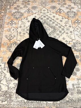 NWT MAGASCHONI S black modal hoodie with silver stud kangaroo pocket- SO SOFT!